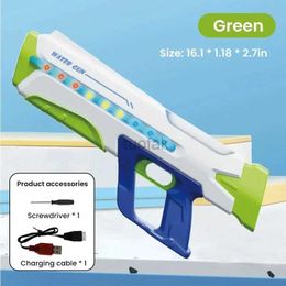 Gunspeelgoed Volledig automatisch met continue verlichting Elektrisch water Gun2024 Nieuwe speelgoedkanonnen Zomerbad Outdoor speelgoed voor kinderen Volwassenen Geschenk 240416