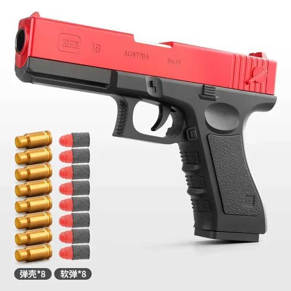 Pistolet jouets Glock G17 balle molle jouet pistolet coquille éjection mousse fléchettes pistolet désert aigle Airsoft pistolet avec silencieux pour enfant AdultL2403