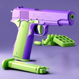 Toys Gun Toys Gravity 3D imprimé M1911 Modèle Strucy Jump jouet arme non tirant Radish Toy Couteau Kids Stress Relief Touet Cadeaux de Noël 1pcl24424