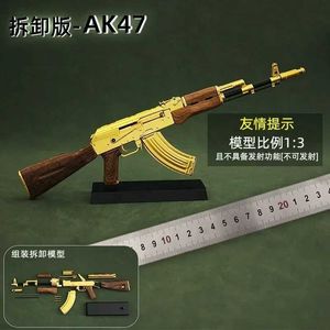 Toys Gun Toys Toys 1 3 Modèle d'alliage de sniper détachable AK47 AKM Metal Toy pour la décoration cadeau de montage pour Noël 2400308