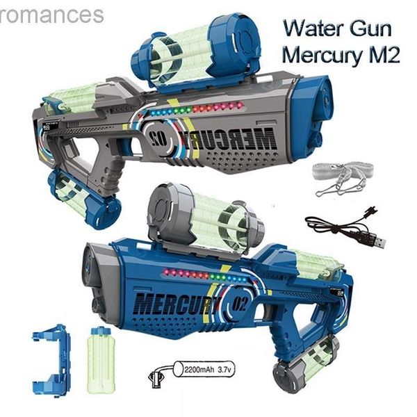 Gun Toys Pistolet jouets enfants pistolet à eau électrique été enfants pistolet extérieur entièrement automatique haute capacité éclairage eau jouant jouet pour enfants 240307