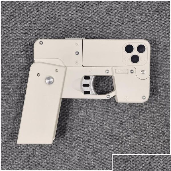 Pistola de juguete Juguetes de pistola Ic380 Teléfono celular Pistola de juguete Modelo de disparo de blaster plegable suave para Adts Niños Niños Juegos al aire libre Entrega de gotas G Dhhx1