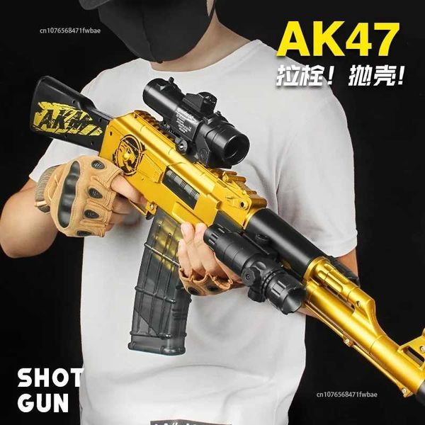 Gun Toys Gun Toys Manual AK 47 tornillo de lanzamiento de proyectiles pistola para niños pistola de aire de francotirador pistola de proyectiles de juguete de espuma suave para exteriores para niños 2400308