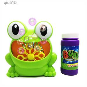 Gun Toys Hot Cute Funny Frog Automatic Bubble Machine Blower Maker Party Summer Juguete al aire libre para niños Venta al por mayor y envío directo T230522