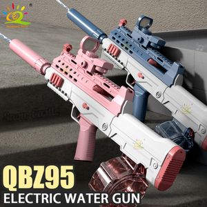 Gun Toys HUIQIABO QBZ95 Summer Automatic Electric Fantasy Water Storage Gun Portable Children Beach Outdoor Fight Toys for Boys Kids Gift 230714