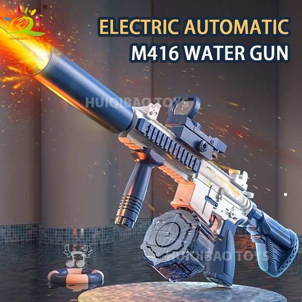 Pistola de juguete HUIQIBAO M416 Agua llameante Fuego Pistola eléctrica automática Verano Juego de tiro al aire libre Fantasía Aguas Peleas para niños 230710