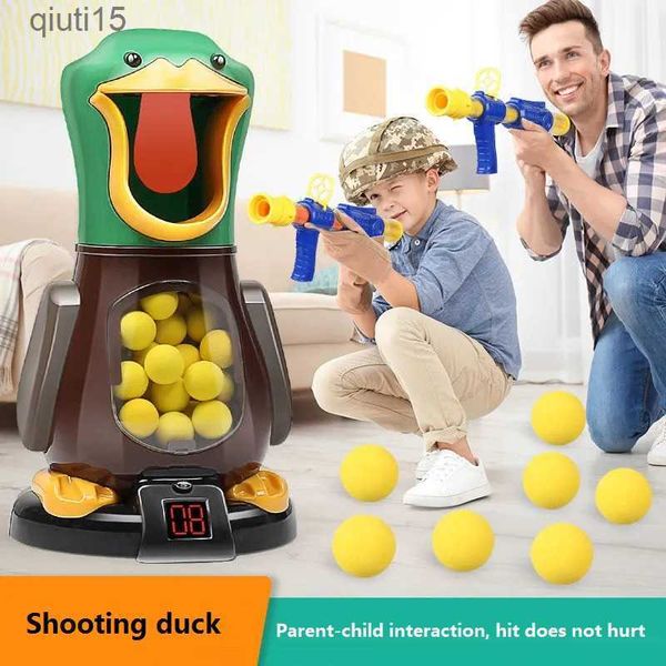 Gun Toys Hungry Shooting Duck Toys Air-powered Gun Soft Bullet Ball con luz Electronic Scoring Battle Games Funny Gun Toy para niños T230515