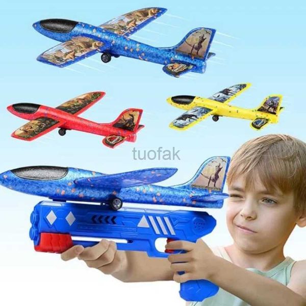 Juguetes de pistola Juguetes para niños Catapulta Avión Estilo de pistola Lanzamiento de artillero de aviones Tocos de aviones para niños Regalos de Navidad 240416