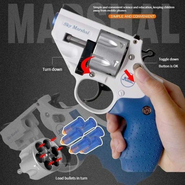 Pistolet jouets Korth Sky Marshal 9mm revolver pistolet jouet balles souples Airsoft armes adultes cadeaux d'anniversaire pour garçons cs.2400308