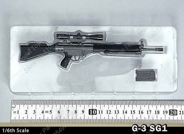 Toyadores de pistola L96A1 G3SG1 1 1/6 Soldado no puede disparar micro subestimador Rifle de arma Modelo estático Accesorio adecuado para diagrama de acción de 12 pulgadas YQ2404135TKL