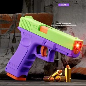 Toys Laser Version Laser Dual-Mode Automatic Shell Ejection G17 Radish Gun Soft Bullet Toy Gun Cs Shooting Armes pour KidSL2404