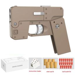 Pistolet jouets carte de vie en métal pliable balle molle jouet pistolet mousse éjection fléchettes Blaster pistolet manuel Airsoft pour enfant adulte cadeau d'anniversaire