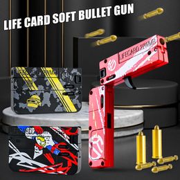 Gun Toys ly actualizado tarjeta de vida de metal plegable pistola de juguete adecuado para niños y adultos pistola de juguete con aleación de bala suave modelo de disparo 230701