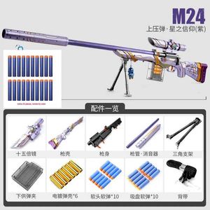 Toys Gun Toys M M24 98k Soft Bullet Sniper Rifle Foam Darts Childrens Toy Gun Model Outdoor Game CS Shooting YQ240413WFG
