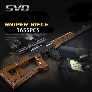 Pistolet toys m sniper fusil Barrett Building Bloc Military Series Modular Set with shootable Bullet Gun Toy Childrens Gift YQ240413R4SQ