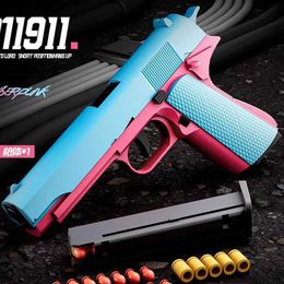 Gun Toys M1911 Automatische Shell Ejection Soft Bult Colt Toy Gun Pistool voor jongens Volwassenen Outdoor GamesL2404