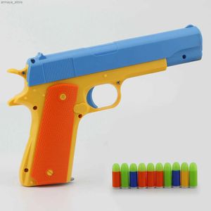 Gun Toys M1911 Soft Bullet Toy Gun Manual Pistol Gun Dart Blaster schieten speelgoed Fake Gun For Kids Boys Birthday Gifts Outdoor GamesL240425