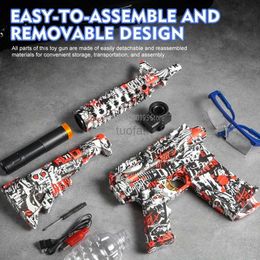 Gun Toys M416 AEG en Electric Toy Gun Set met bril - High Precision Shooting speelgoed oplaadbaar en herbruikbaar 240416