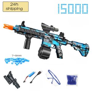 Gun Toys M416 Gel Gun Blaster con 15000 bolas de hidrogel Gel Blaster Manual Automático Salpicadura Pistola de agua Juguetes eléctricos para niños adultos T221105