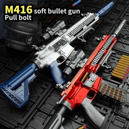 Pistola de juguete M416 Shell Lanzamiento de pistola 98K Airsoft Pistola de juguete Arma de bala suave Niños Blaster Shoot Game Outdoor Boys 240307