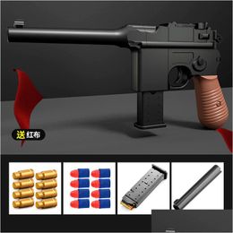 Gun Toys Mauser Toy Guns Pistol Manual Eva Foam Darts Blaster Revoer Plastic Launcher For Kids Adts Boys Verjaardagscadeaus Drop Delivery Dhofn