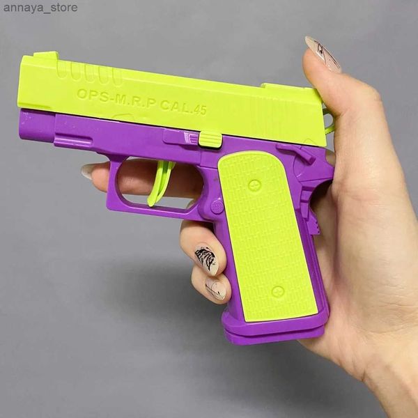 Pistolet toys mini 3d modèle imprimé gravité saut droit jouet pistolet non-tirs cub kids stress relief jouet Noël cadeau240425