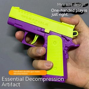 Pistolet jouets Mini impression 3D 1911 pistolet balle tir pistolet jouet pistolet en caoutchouc jouets de décompression pour enfants garçons filles adultes 240307