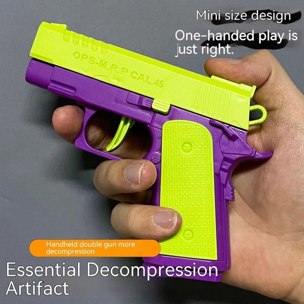 Pistola de juguete Mini Impresión 3D 1911 Pistola de tiro Pistola de juguete Pistola de goma Juguetes de descompresión para niños Niños Adultos Niñas 240307