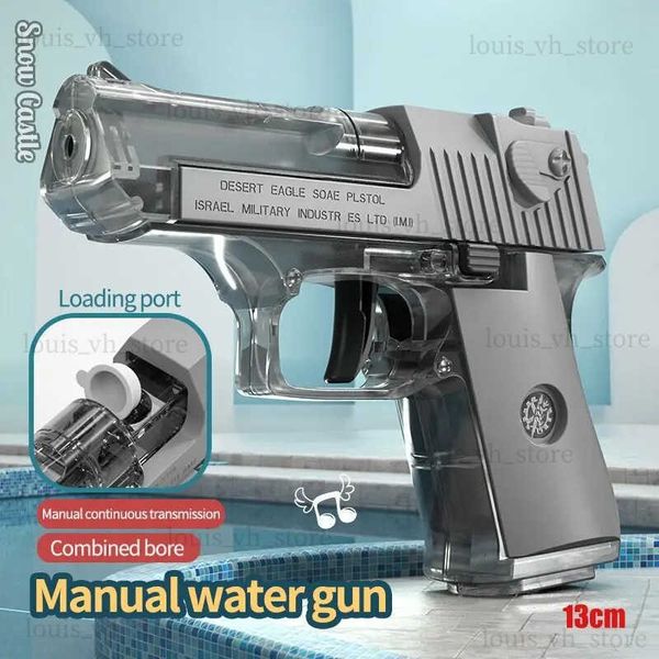 Pistolet jouets Mini pistolet à eau manuel M1911 été natation jeu d'eau jouet tir continu en plein air amusant T240309