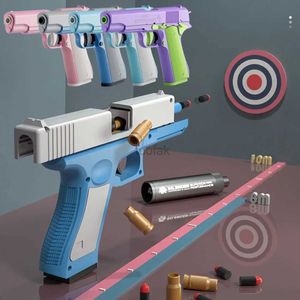 Gun Toys Mini Model Gravity Straight Jump Toy 3D Gedrukt pistool Niet-firing Cub Toy Kids Stress relief speelgoed Kerstcadeau 240416