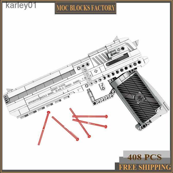 Toys Toys MOC Bâtiment de construction Pistol Bloc de pistolet jouet militaire désert aigle sous-marin modèle enfant Bâtiment de construction YQ240413