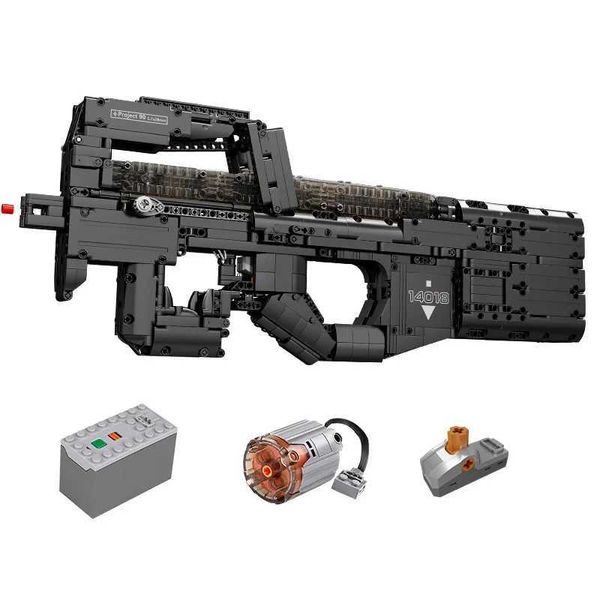 Toys Mold King 14018 Childrens Technical Armes techniques P90 Modèle de pistolet Modèle MOC MOC BLOCKS BLACKS BIENDER