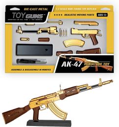 Gunspeelgoed Nieuw 1 3 G17 Pistool Gun Model Afdikbare assembleerbare mini AK47 Rifle houten handgreep vergulde hanger pistool voor volwassen kinderen cadeau T240428