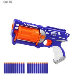 Pistoolspeelgoed nieuwe aankomst revolver vat handleiding zachte kogelpistool pak voor nerf kogels speelgoed pistool pistool dart blaster speelgoed voor kinderen t230515