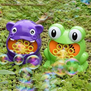 Gun Toys Nieuw Bubble Gun Cute Frog Automatische Bubble Machine Soap Water Bubble Blower Music Outdoor Toys For Kids Juguetes Brinquedos Toy T230522