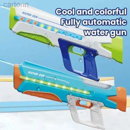 Gunspeelgoed Nieuw elektrisch waterpistool Volledig automatisch met continue verlichting met hoge capaciteit speelgoedpistool Zomerspoel buitenspeelgoed voor kinderen volwassenen 240408