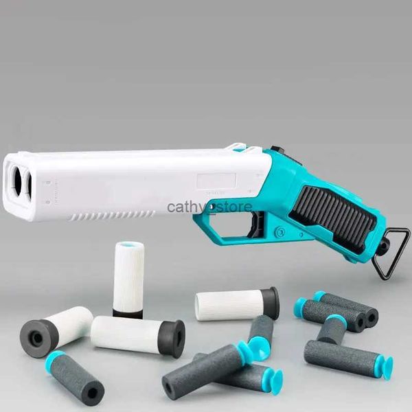 Gun Toys Nouveau chaud enfant cadeau de noël Interaction Parent-enfant éponge doux élastique jouet pliant pistolet Lehui Double Tube Eva garçon jouet pistolet QD55L2403