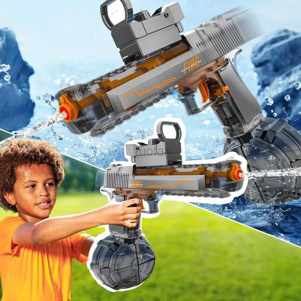 Toyadores de pistola Nuevas armas de agua eléctricas más fuertes Pistolas transparentes de largo alcance Mejor pistola de agua para juguetes de la piscina de verano para niños ADU 240416