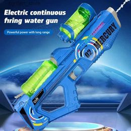 Gun Toys Nuevo Verano Pistola de Explosión de Agua Luminiscente Completamente Automática Juguete de Playa de Verano Eléctrico Niños y Niñas Regalo para Adultos 240327