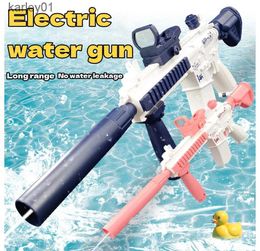 Pistola de juguete eléctrica más nueva, juguetes para niños, ráfagas, alta presión, carga fuerte, energía, agua, rociador de agua automático, juguete para niños yq240307