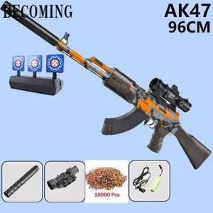 Juguetes de armas Otros juguetes Pistola Bola de gel Pistola Ak47 Pistola de gel autohidráulica Pistola de bala suave eléctrica de 96 cm para niños Adultos Cs para arma de combate para disparar arma falsa-Juguete 2400308