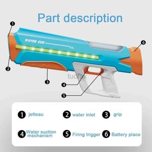 Toys Punts Electric Shooting Water Toys Gun Automatic Haute Pression Spray Blaster Absorption Outdoor Pool Game Toy for Boys Kids 240416