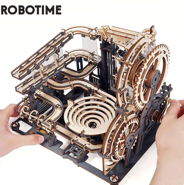 Pistolet Jouets Robotime Rokr Marble Run Set 5 Sortes 3D Puzzle En Bois DIY Modèle Building Block Kits Assemblage Jouet Cadeau pour Adolescents Adulte Night City 230705