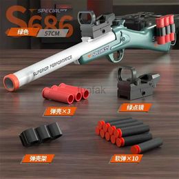 Gun Toys S686 Launcher Gooi Shell Soft Bullet Airsoft Toy Gun CS Outdoor Sports Shooter For Boys Children Gift 240417