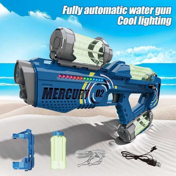 Pistolet toys sable jeu eau amusant entièrement automatique arme à pistolet continu Éclairage à haute capacité et effets sonores