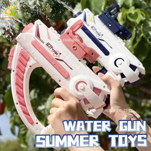 Gun Toys Sand Play Water Fun Huiqibao Space Electric Automatic Water Storage Gun Portable Childrens Summer Beach Outdoor Fighting Childrens Fantasy ToyL2405