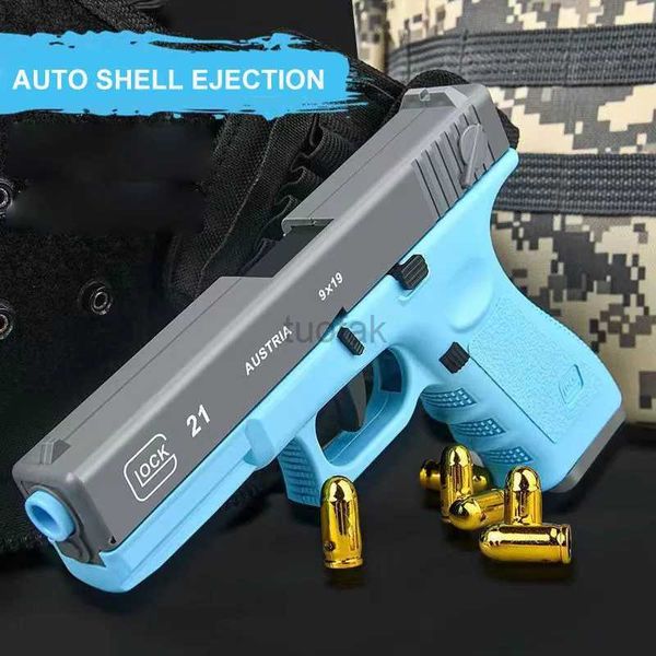 Toyadores de pistola con cáscara G17 Toy Gun Gun Firing Continua Airsoft Pistol Children Gun Gun Pun para niños Regalo de cumpleaños para adultos 240416