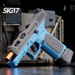 Pistola Juguetes Shell Lanzamiento SIG17 Pistola Disparo continuo Blowback Beretta Pistola de bala suave Vacío Colgante Juguete para niños Regalo para niños YQ240307