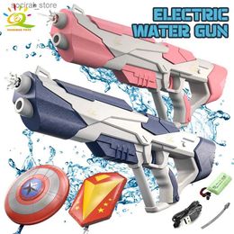 Pistolet Jouets Espace Électrique Pistolet À Eau Lancement Bouclier Héros Capitaine Combat D'eau Plage D'été En Plein Air Fantaisie Jeu De Tir Jouet pour Enfants Cadeau L240311