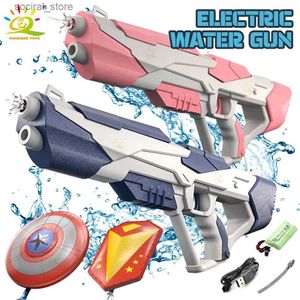 Gun Toys Space Electric Water Gun Launch Shield Hero Captain Water Fight Summer Beach Outdoor Fantasy Shooting Game speelgoed voor kinderen Gift L240311